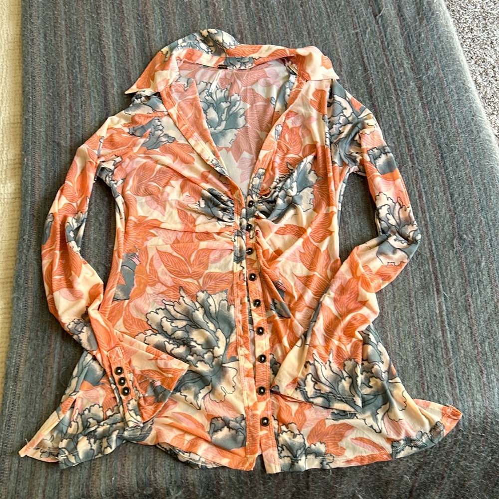 Free People Sheet Button Down